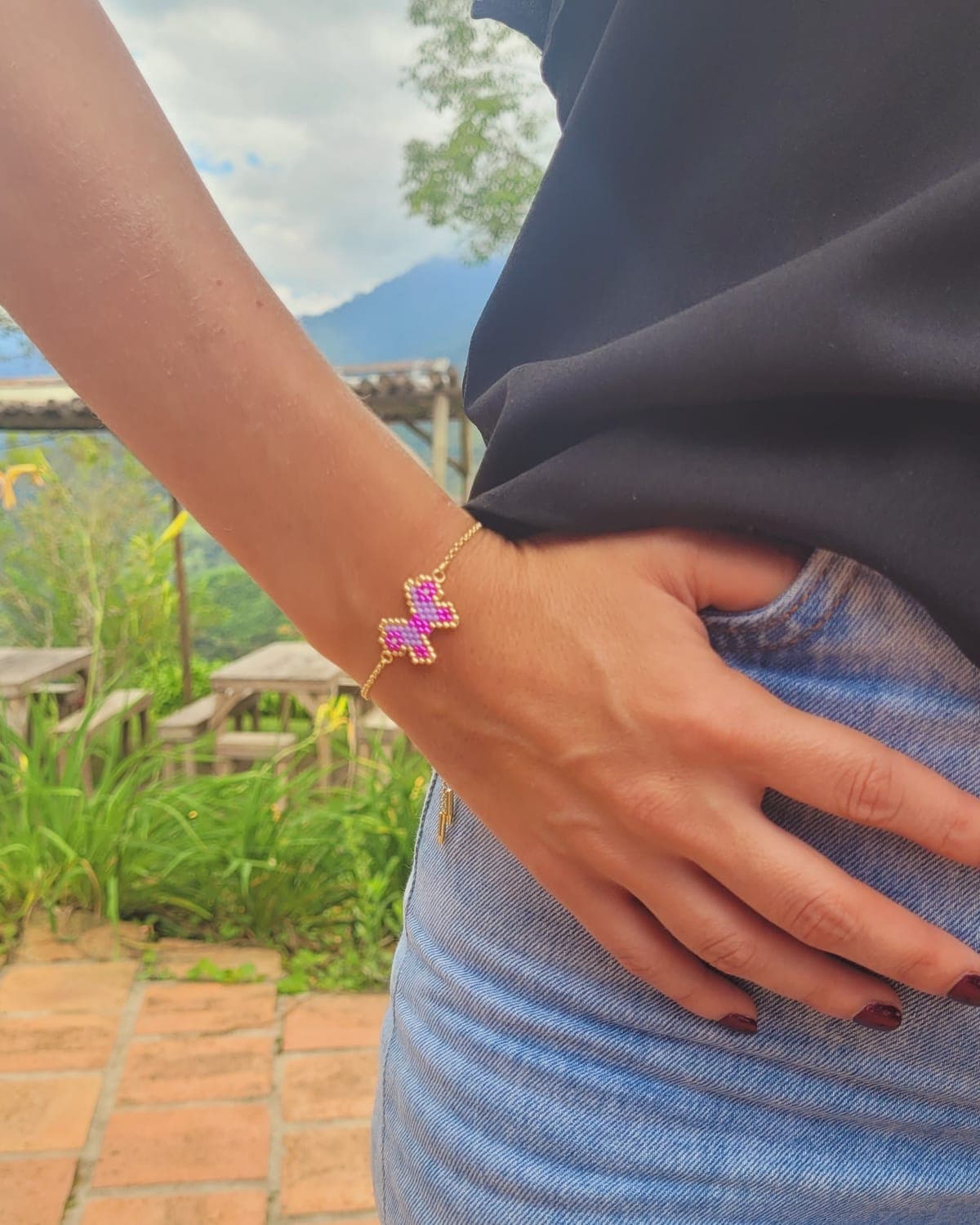 Pulsera Mariposa Mini, tejido a mano en miyuki