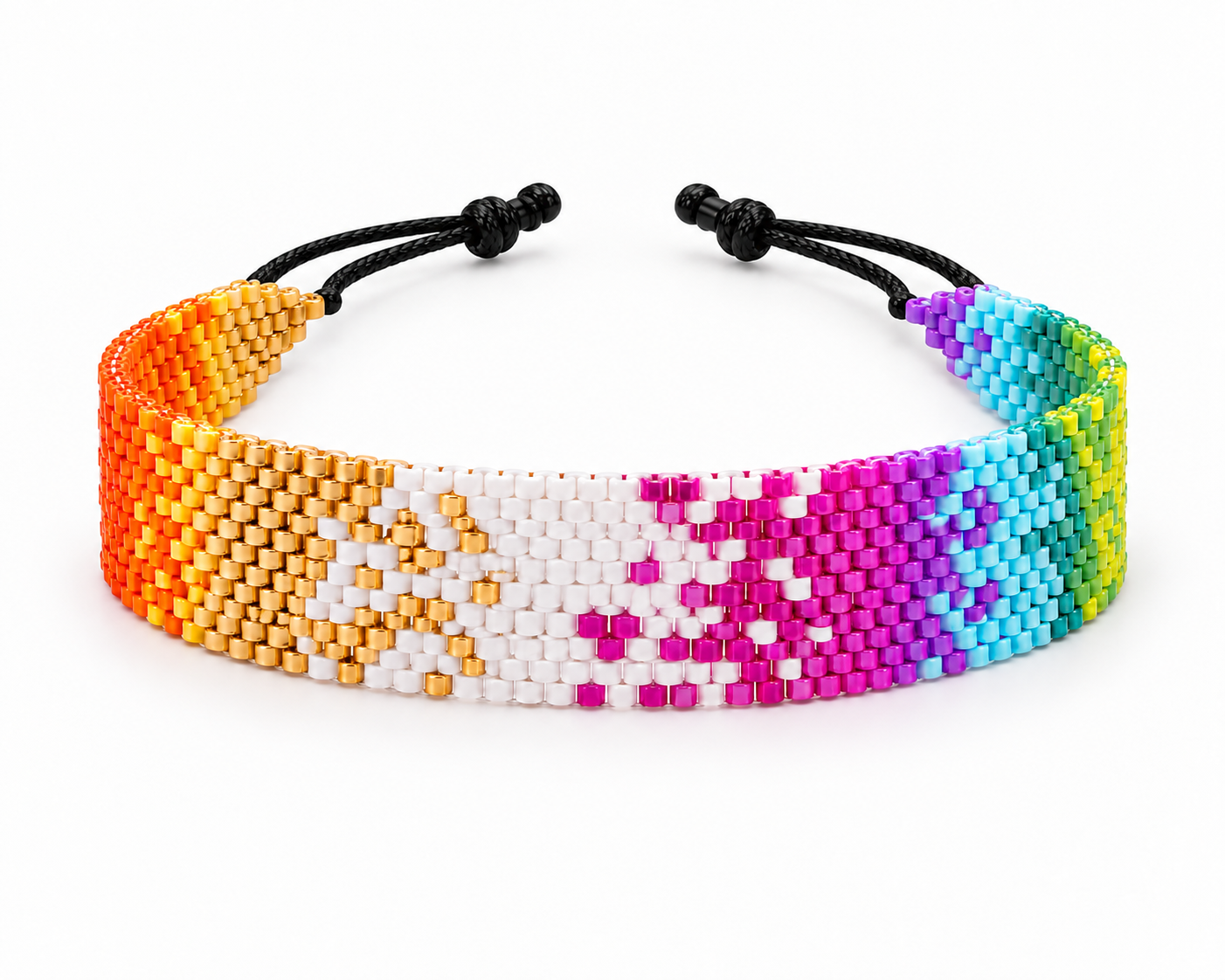 Pulsera Arcoíris, pulseras tejido a mano en miyuki