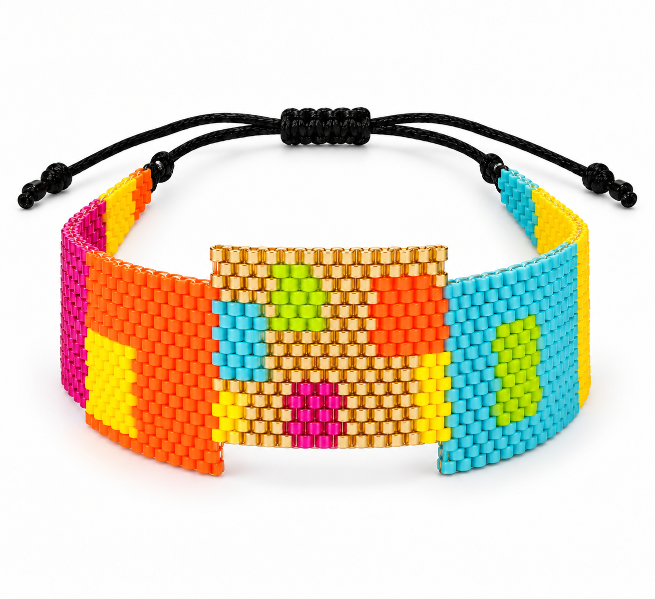 Pulsera Cuadros, pulseras tejido a mano en miyuki